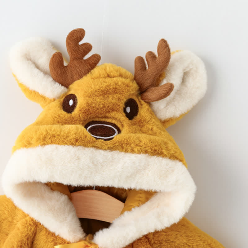 Baby Reindeer Fleece Hooded Warm Cape - image 11