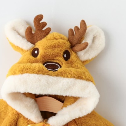 Baby Reindeer Fleece Hooded Warm Cape - image 11