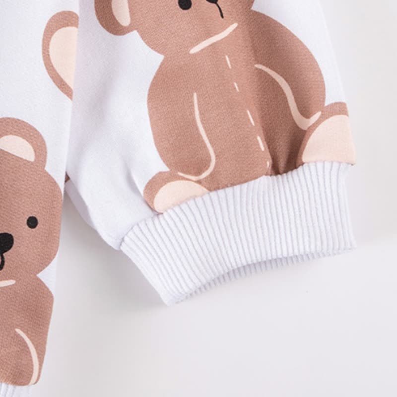 Toddler Teddy Bear Sweatshirt and Striped Pants 2-piece Set - image 5