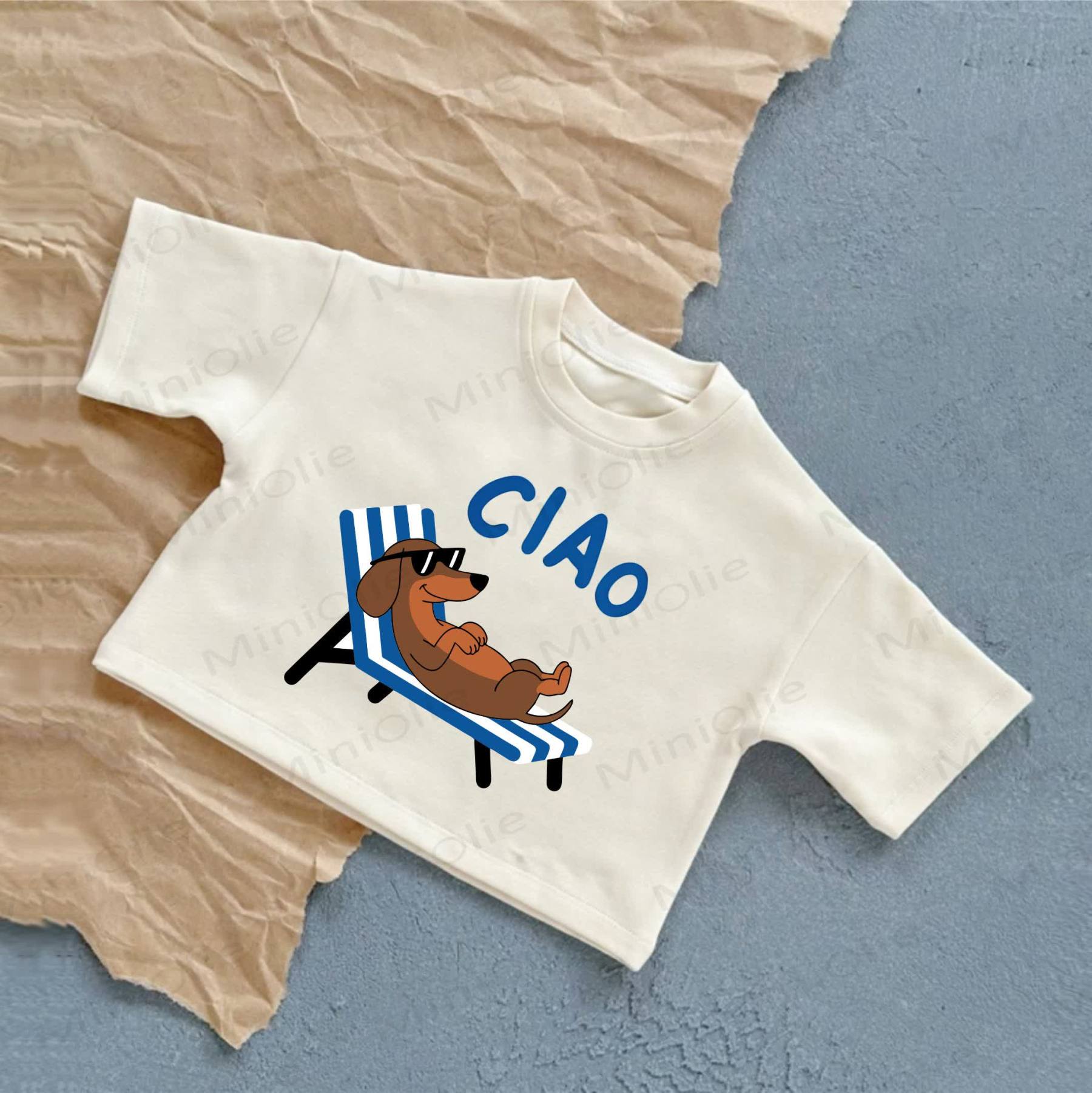 CIAO Baby Dog Print White Casual T-Shirt - White - 2-3T - image 1
