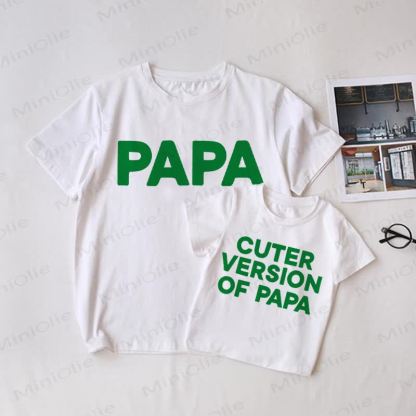 PAPA/CUTER VERSION OF PAPA Baby White Family Matching T-shirt - White - Adult T-Shirt: XL - image 1