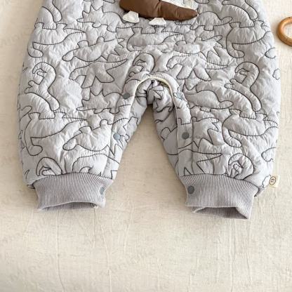 Baby Dinosaur Quilted Fleece Romper - image 5