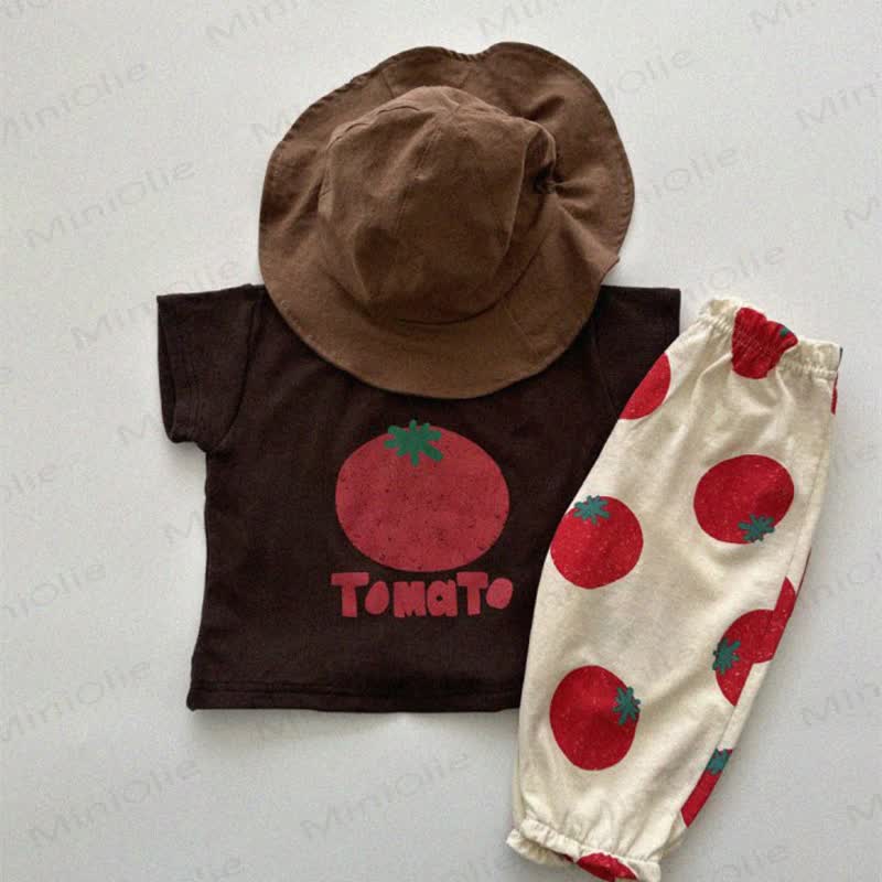 Toddler Tomato Dots Flower Plaid Pants - image 7