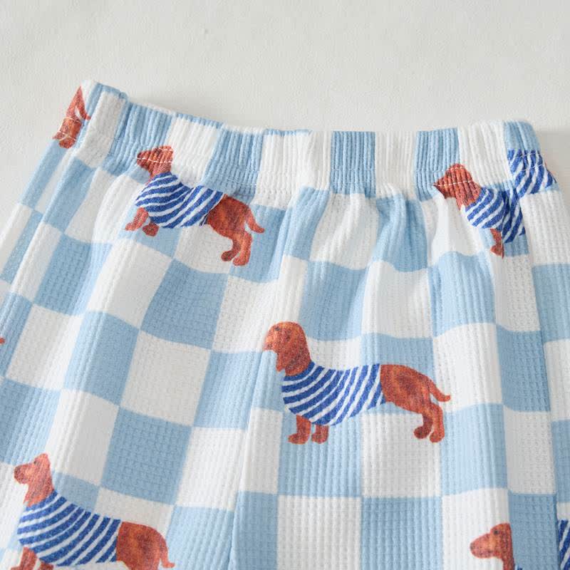 Baby Dachshund Checkered Print Waffle 2-piece Set - image 7