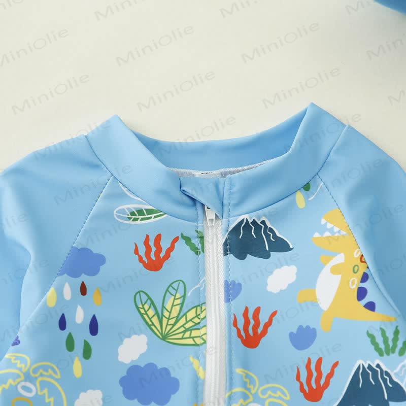 Baby Toddler Boy Dinosaur Shark Swimsuit with Hat - image 14