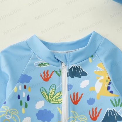 Baby Toddler Boy Dinosaur Shark Swimsuit with Hat - image 14
