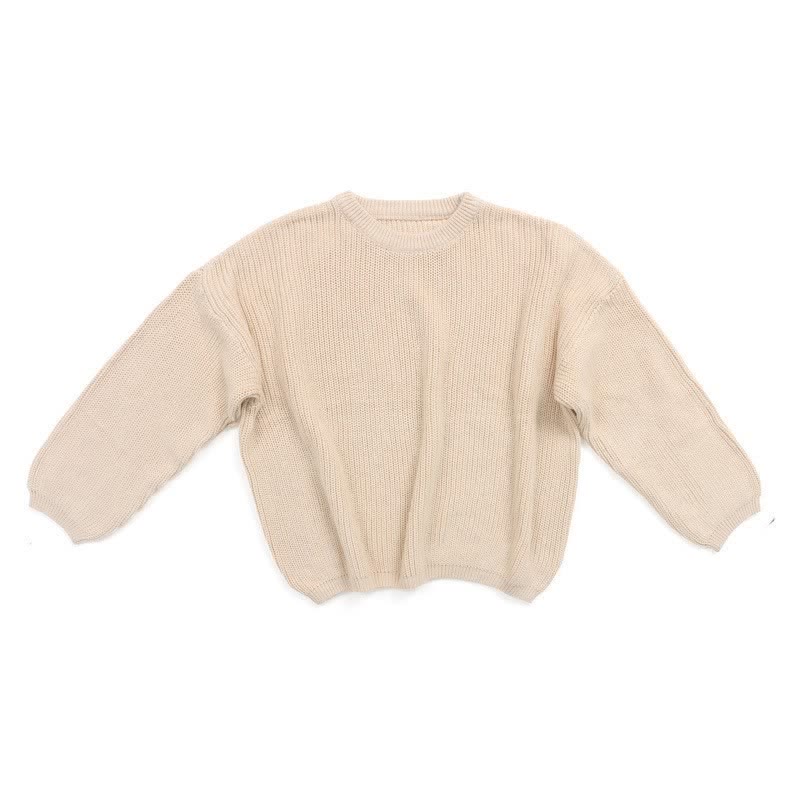 Baby Toddler Solid Color Warm Sweater - Beige - 5-6T - image 2
