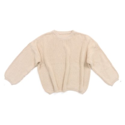 Baby Toddler Solid Color Warm Sweater - Beige - 5-6T - image 2