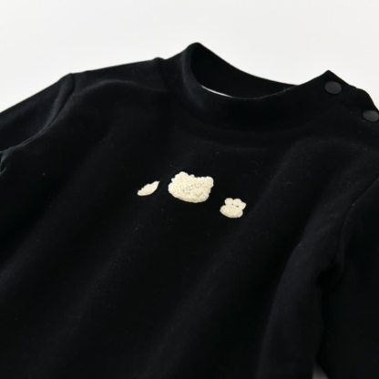 Baby Todder Quilted Sherpa Trim Overalls or Black Sweatshirt - image 8