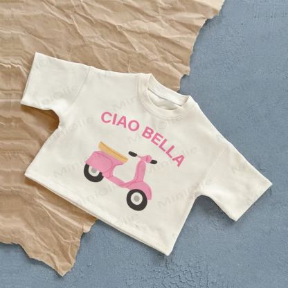 CIAO BELLA Baby Motorcycle Summer Casual T-Shirt - White - 2-3T - image 1
