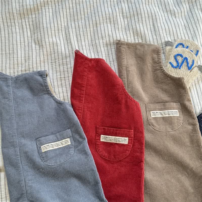 Baby Toddler Cord Solid Color Overalls - image 8