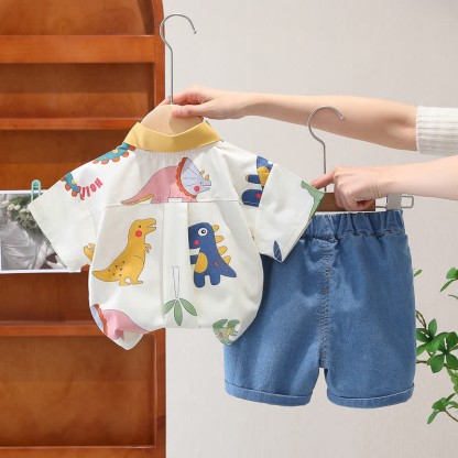 HELLO! Baby 2-Piece Dinosaur Denim Set - image 4