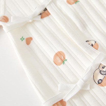 Baby White Panda and Orange Wrap Romper - image 5
