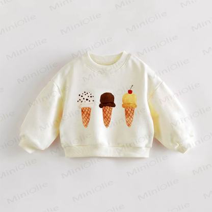 Baby Toddler Ice Cream Print Sweatshirt - Cream - 3-5T - image 1