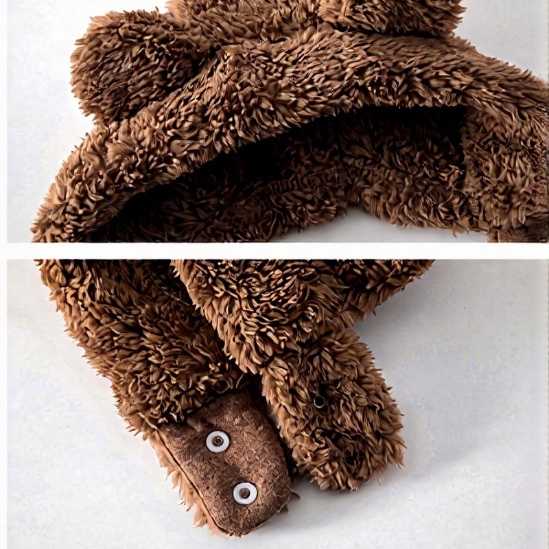 Baby Fleece Animal Romper Set with Hat - image 6