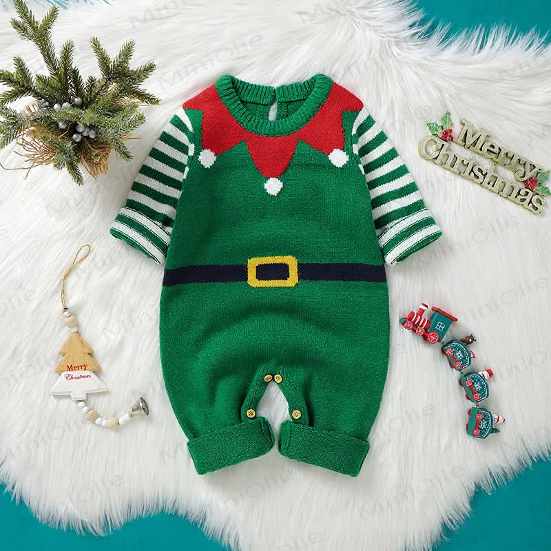 Baby Christmas Knit Romper - Red - 18-24M - image 1