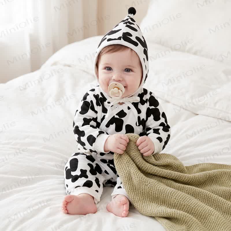 Baby Newborn Quilted Romper and Hat Set - image 2