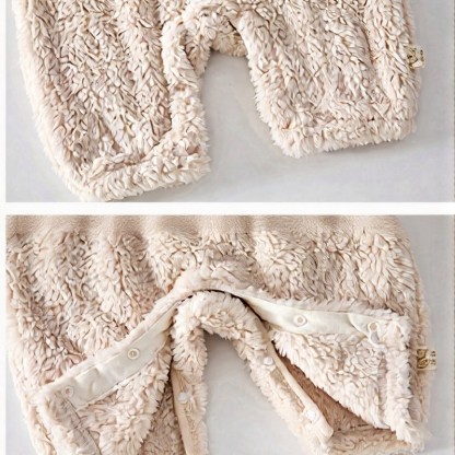 Baby Fleece Animal Romper Set with Hat - image 3