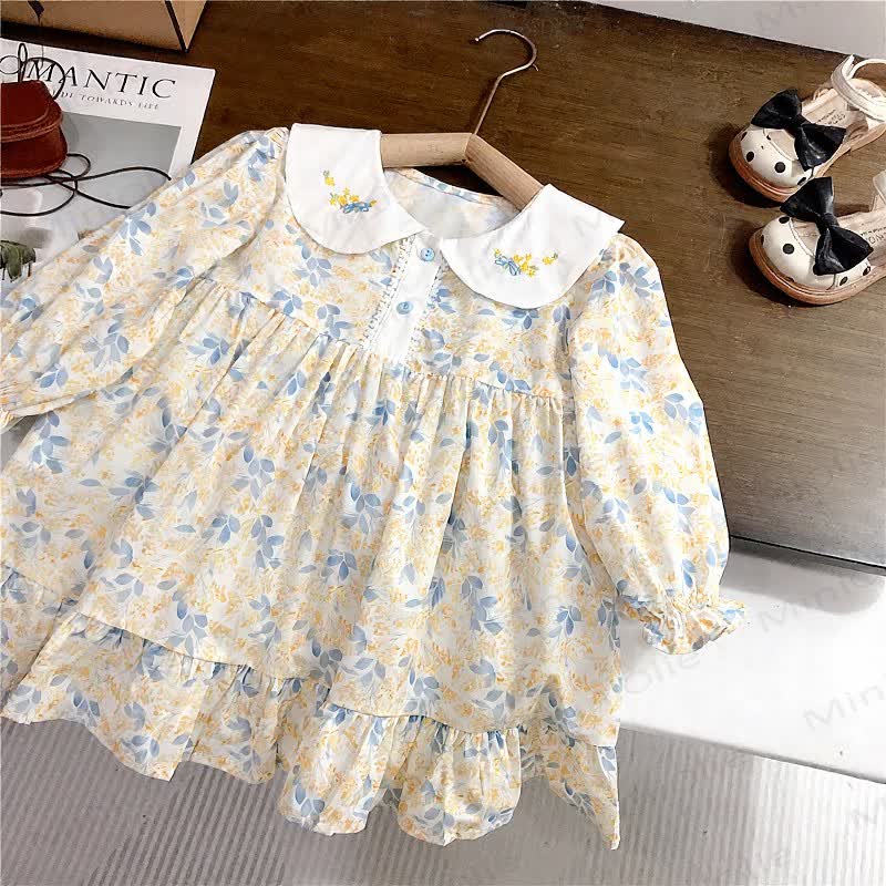 Toddler Yellow Floral Dress or Starfish Cardigan -  Yellow - 8-9T - image 2