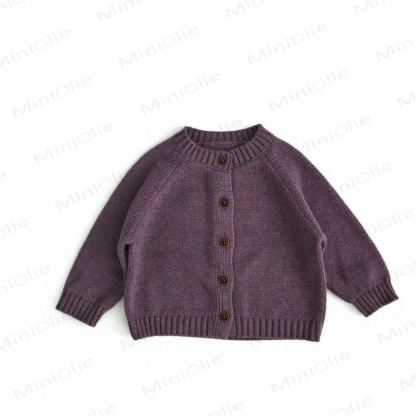 Baby Toddler Wooden Button Cardigan Outerwear - Purple - 6-7T - image 7