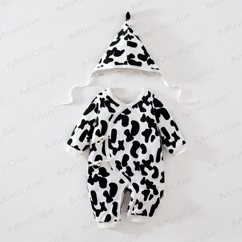 Baby Newborn Quilted Romper and Hat Set - Black - 12-18M - image 3