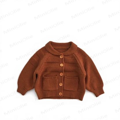Baby Toddler Pocket Cardigan Outerwear - Brown - 6-7T - image 3