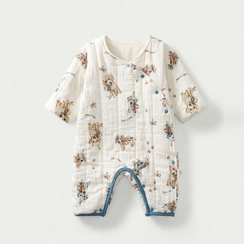Baby Quilted Cotton Romper - Blue - 2-3T - image 7
