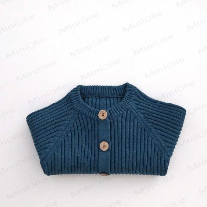 Baby Toddler Button Knit Sweater Cardigan - Blue - 6-7T - image 5
