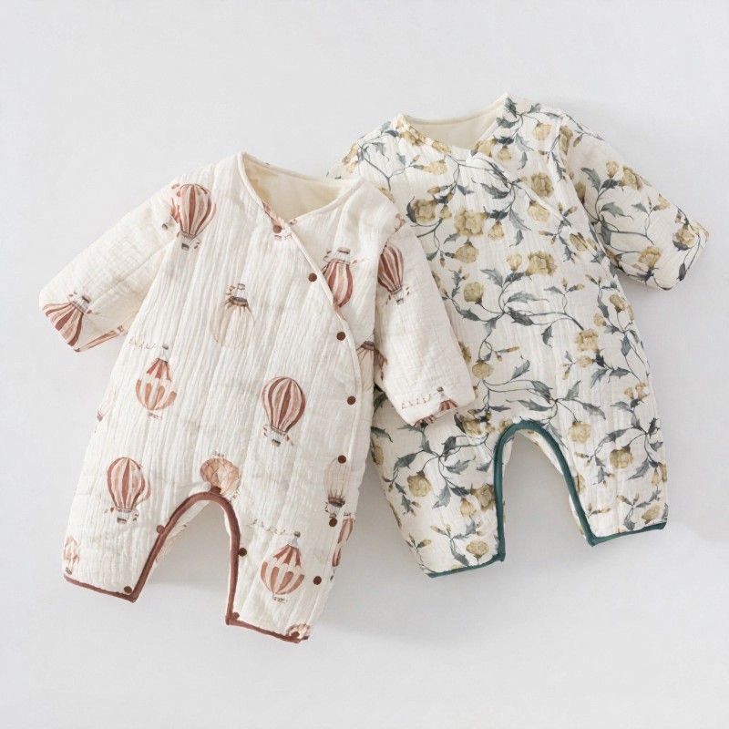 Baby Quilted Cotton Romper - image 1
