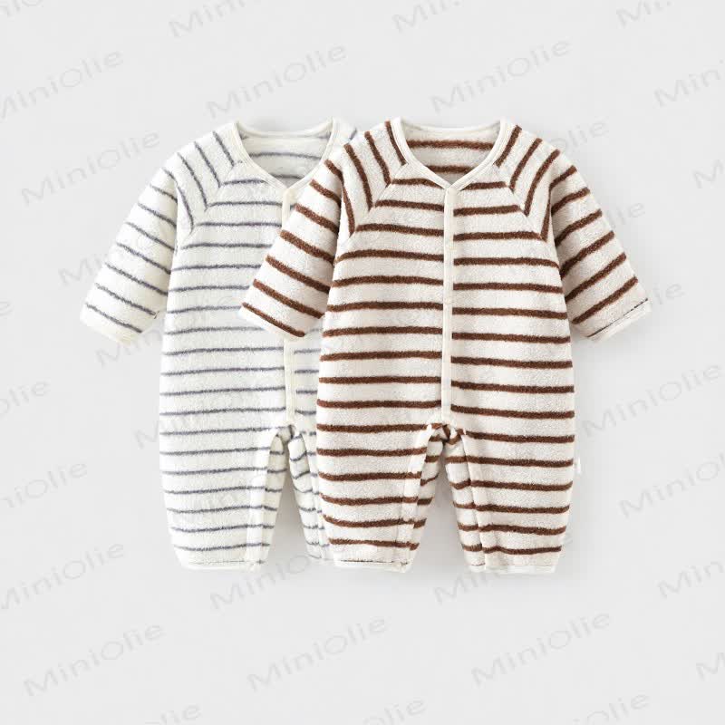 Baby Stripe Fleece Romper - image 1