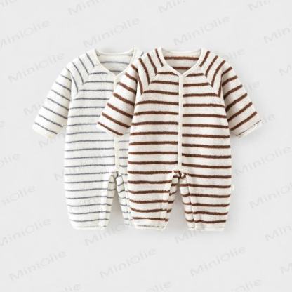 Baby Stripe Fleece Romper - image 1