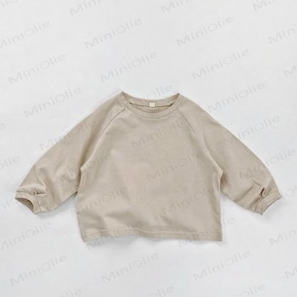 Toddler Long Sleeve Crew Neck Casual T-shirt - Beige - 6-7T - image 2