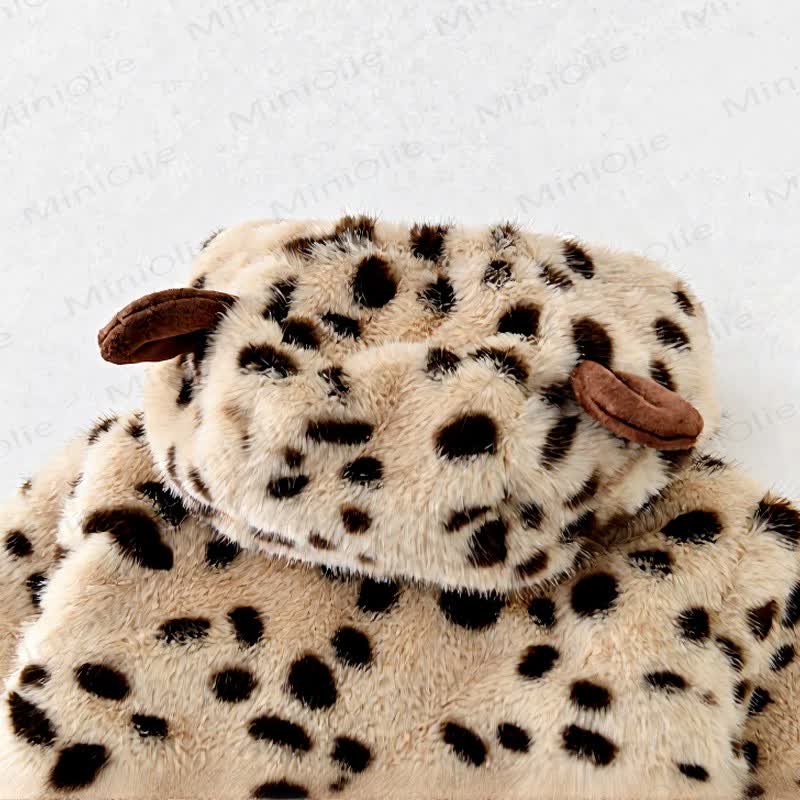 Baby Leopard Faux Fur Ear Hood Outerwear - image 7