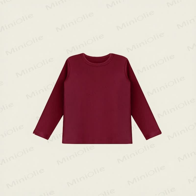Toddler Cotton Solid Color Long Sleeve Top - Angora Red - 12-13T - image 24