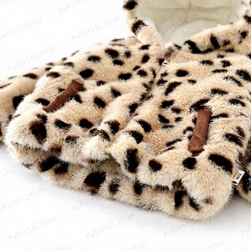 Baby Leopard Faux Fur Ear Hood Outerwear - image 5