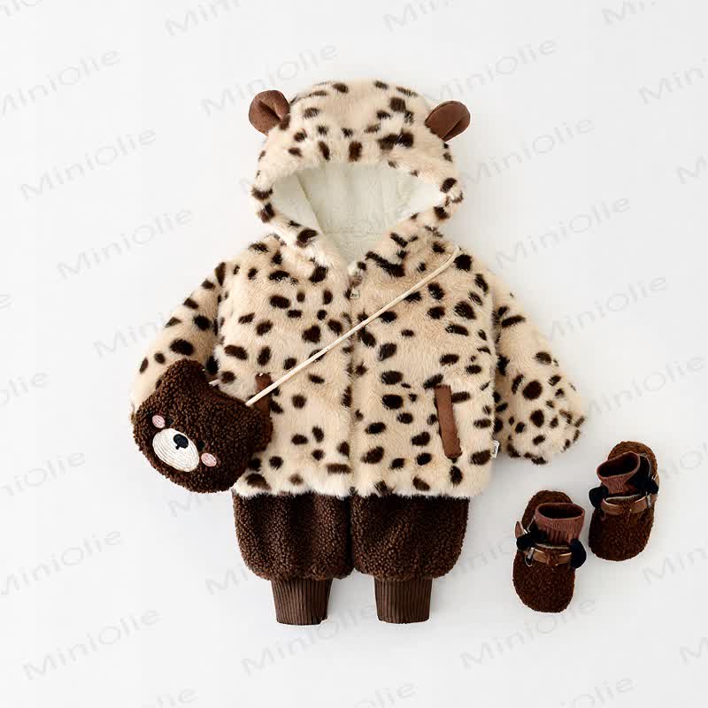 Baby Leopard Faux Fur Ear Hood Outerwear - image 9