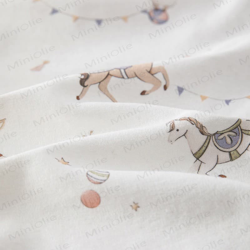 Baby Circus Print Wrap Front Romper - image 2