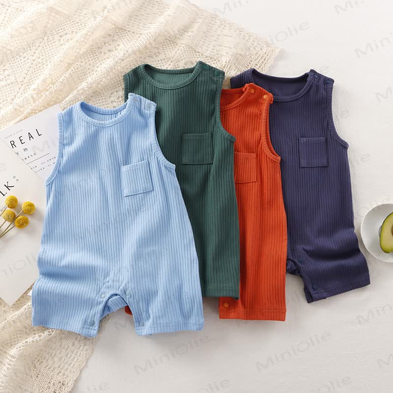 Baby Solid color Sleeveless Romper - image 1