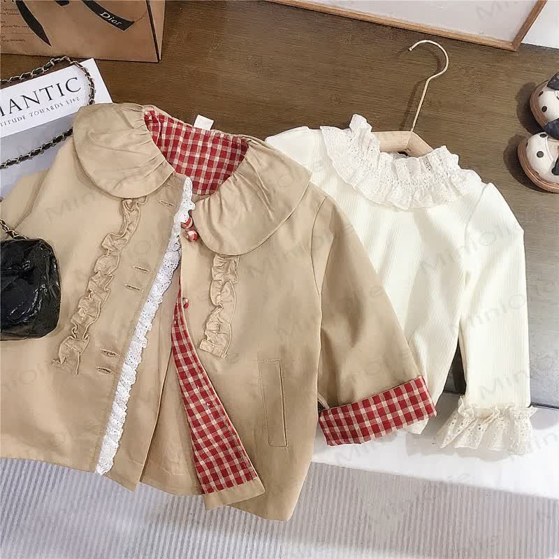Toddler Girl Pocket Jacket or Lace Shirt - image 1