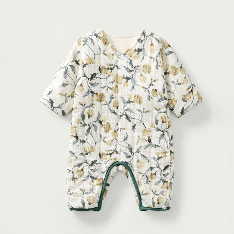 Baby Quilted Cotton Romper - Green - 2-3T - image 2
