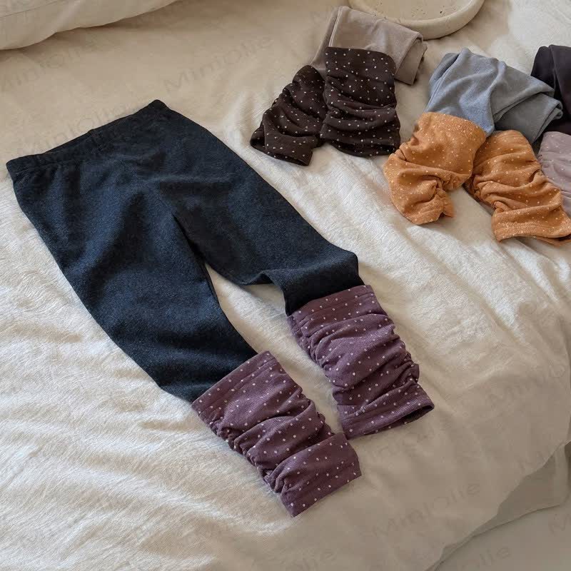 Toddler Girl Ruffle Hem Dot Leggings - Dark Gray - 4-5T - image 1