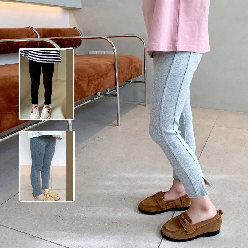 Toddler Girl Solid Color Side Slit Leggings - image 1