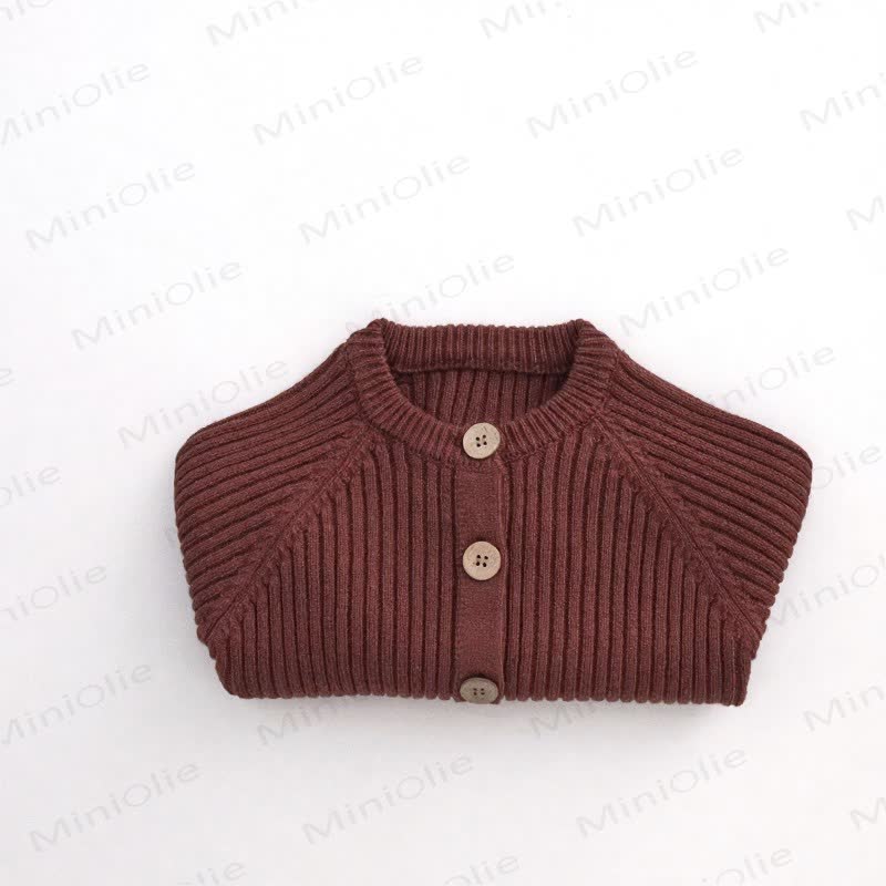 Baby Toddler Button Knit Sweater Cardigan - Brown - 6-7T - image 4