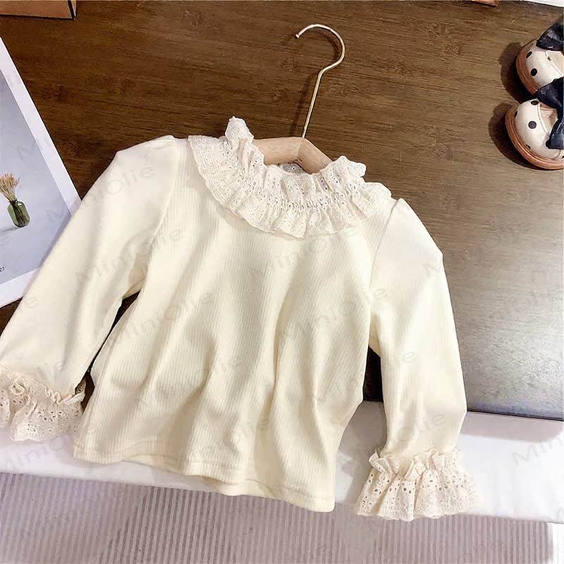 Toddler Girl Pocket Jacket or Lace Shirt - White - 8-9T - image 2