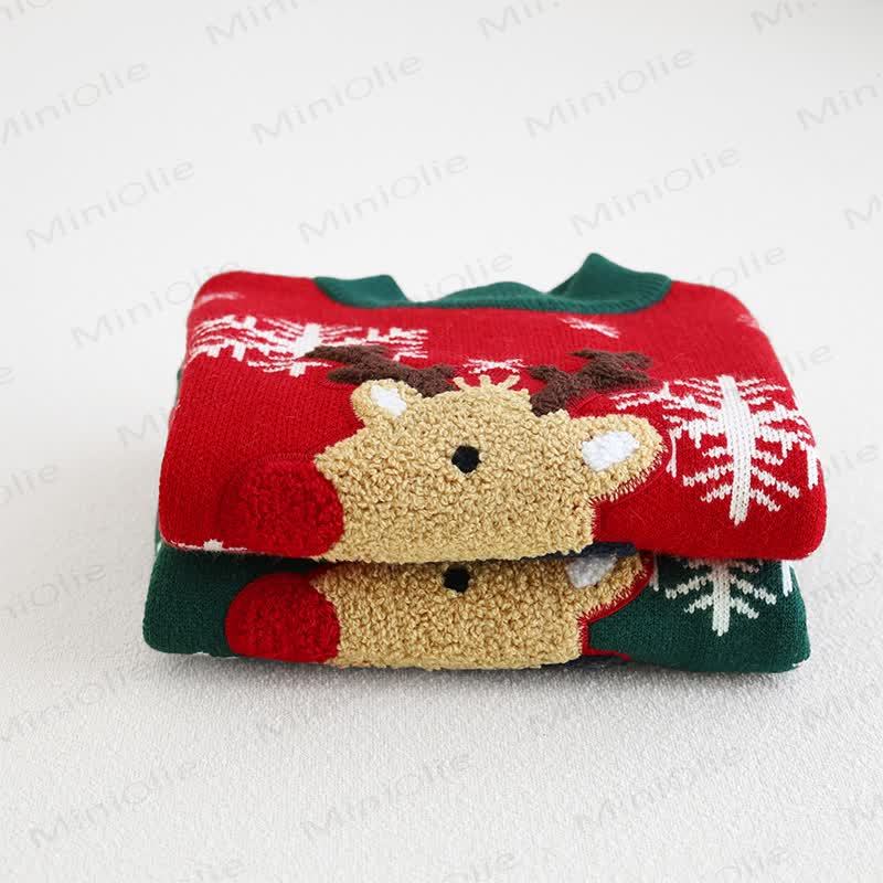 Toddler Lovely Reindeer Snow Knitted Sweater - image 9