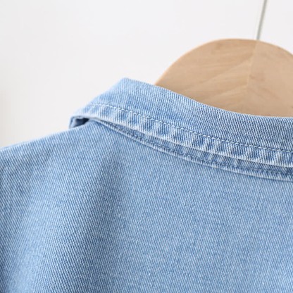 Baby Hole Denim Pocket Romper - image 8