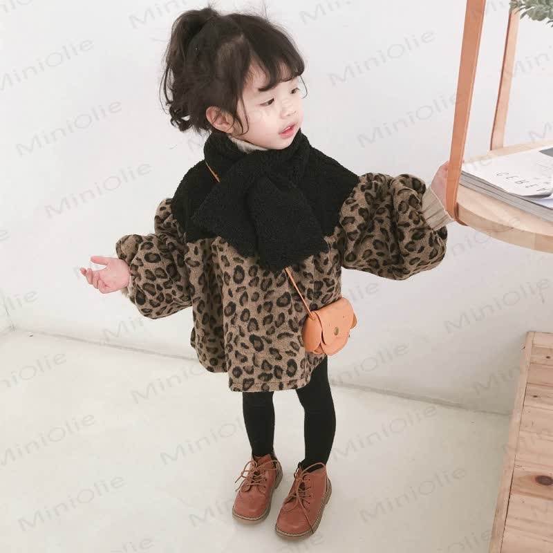 Toddler Girl Leopard Print Fleece Dress - image 3