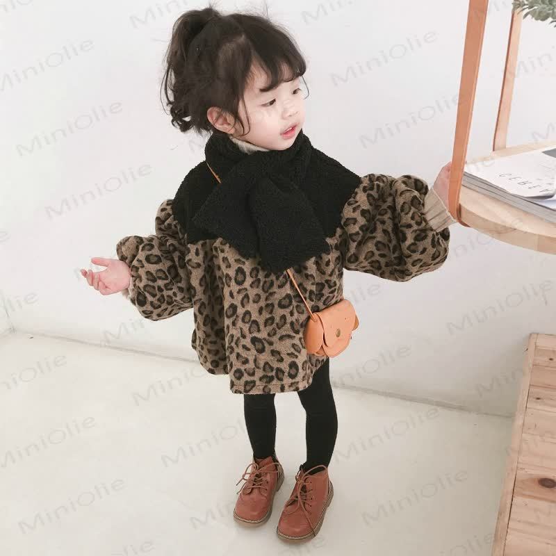 Toddler Girl Leopard Print Fleece Dress - image 3