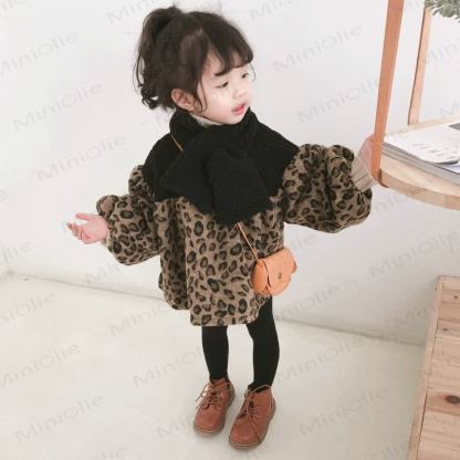 Toddler Girl Leopard Print Fleece Dress - image 3