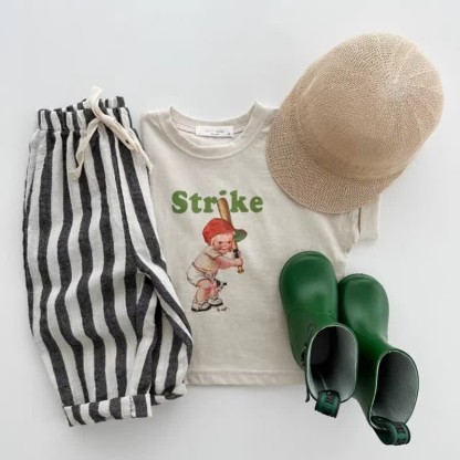 Baby Striped Drawstring Casual Pants - image 10